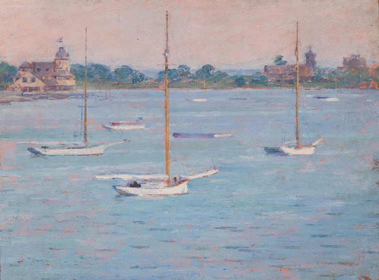 Yacht Club Cos Cob Harbor painting