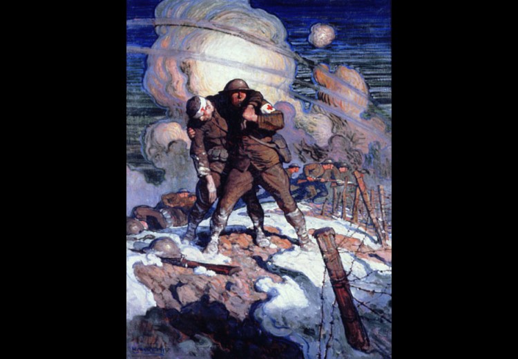 N.C. Wyeth, American Red Cross Poster, oil on canvas ca. 1918. Private collection.