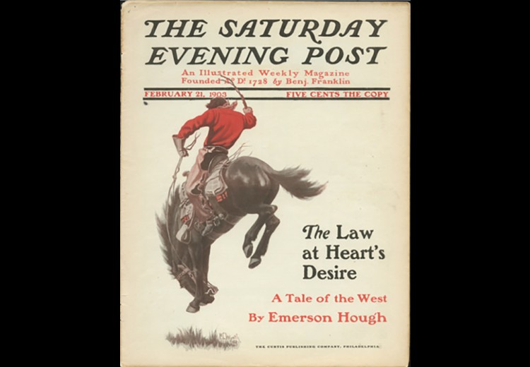 Saturday Evening Post cover, with illustration by N.C. Wyeth February 21, 1903.